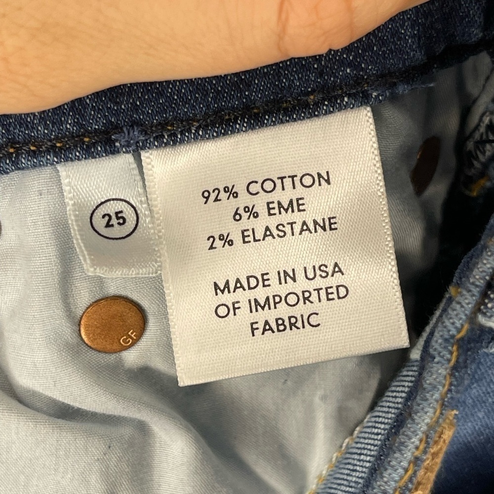 GRLFRND Reed Jeans Night Light Wash Raw Hem Stretch Denim Size 25 - Picture 7 of 9